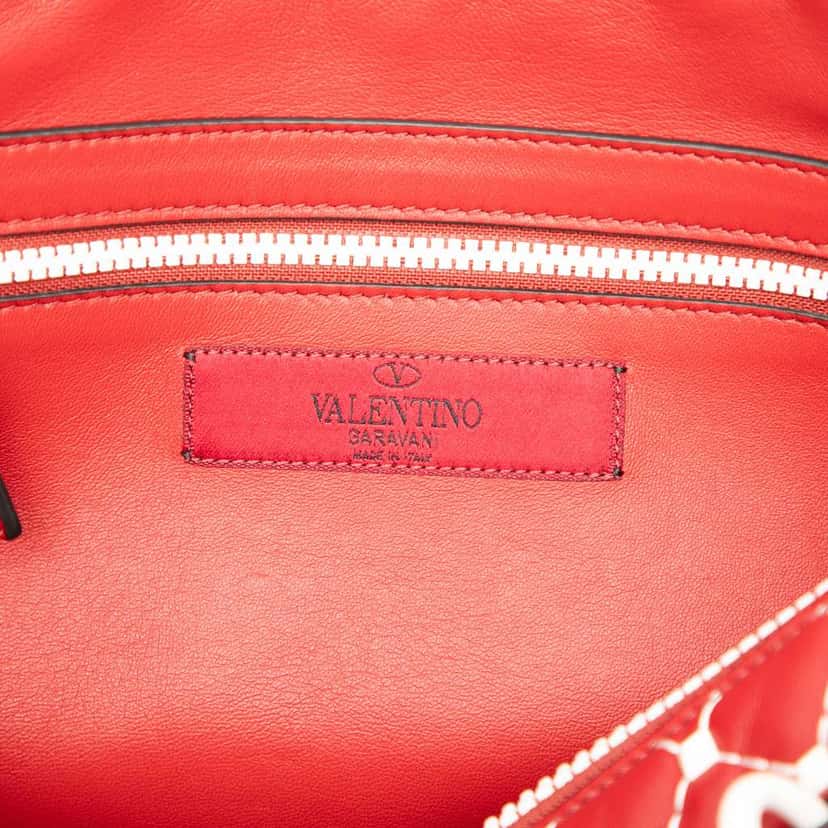 Valentino Lambskin Free Rockstud Spike Shoulder Bag Red Leather Good condition - Box View