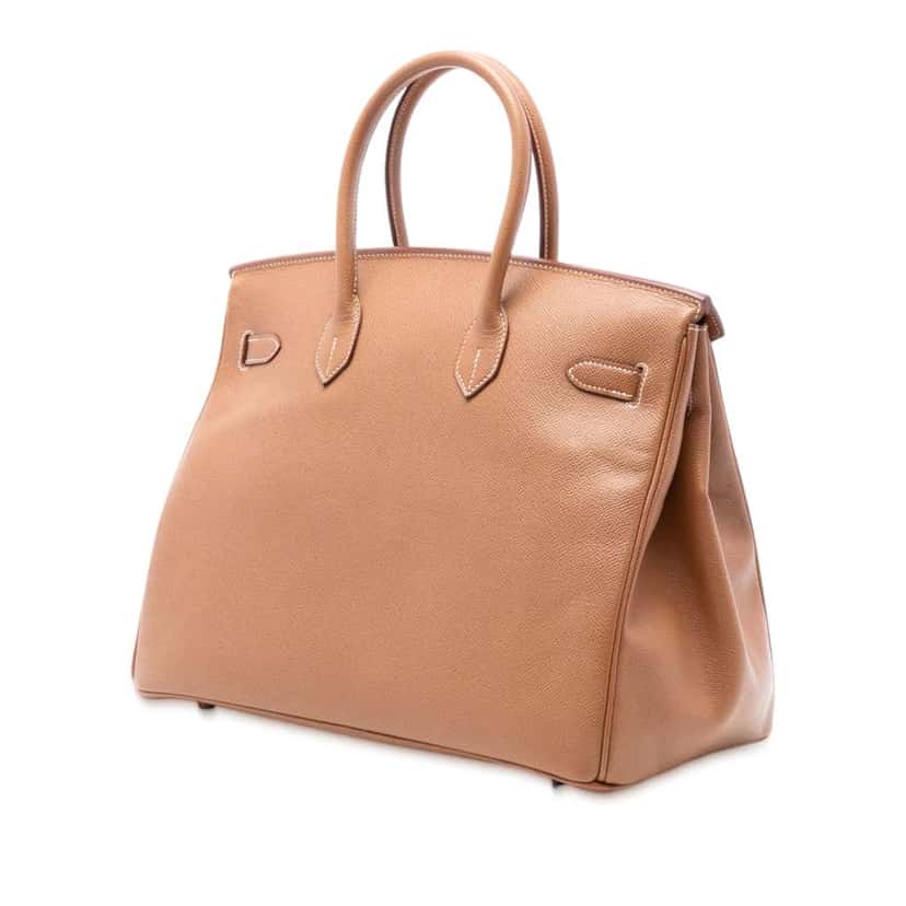 Hermès Courchevel Birkin Retourne 35 Brown Leather Good condition - Back View