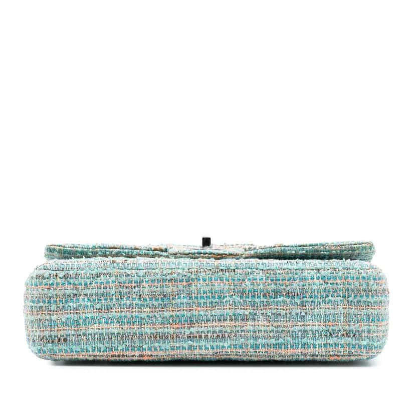 Chanel Medium Classic Tweed Double Flap Blue Tweed Good condition - Inside View