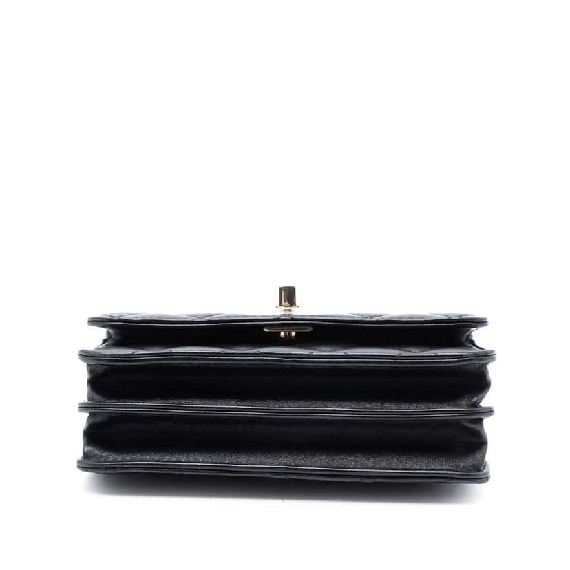 Chanel Mini Lambskin Trendy CC Wallet On Chain Black Leather Good condition - Inside View