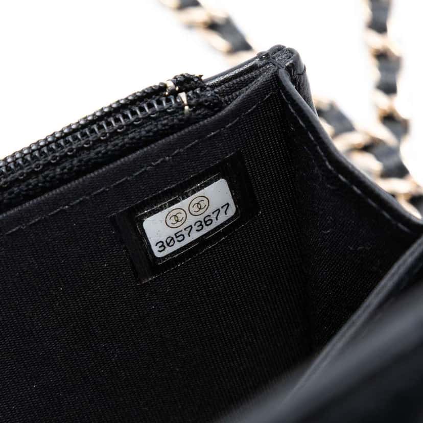 Chanel Mini Lambskin Trendy CC Wallet On Chain Black Leather Good condition - Box View