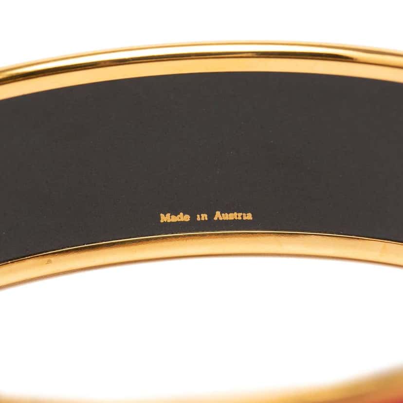 Hermès Wide Liberte Egalite Fraternite Enamel Bangle 70 Red Very good condition - Box View