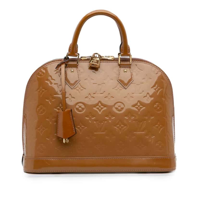 Louis Vuitton Monogram Vernis Alma PM Brown Leather Good condition - Front View