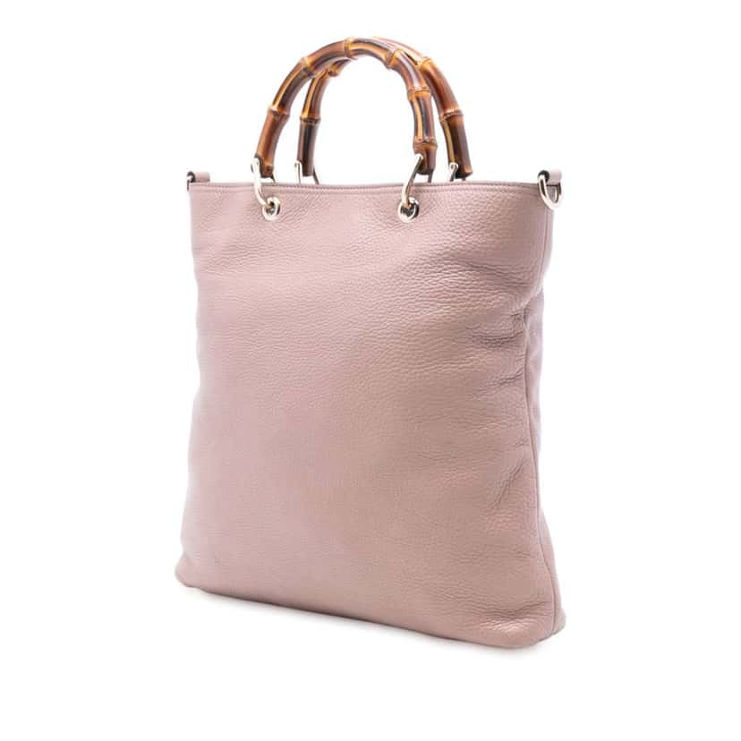 Gucci Tall Leather Bamboo Shopper Tote Pink Leather Very good condition - Back View