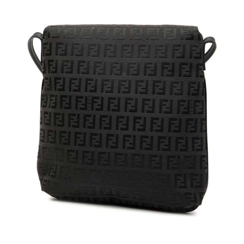 Fendi Zucchino Canvas Crossbody Black Canvas Very good condition - Back View