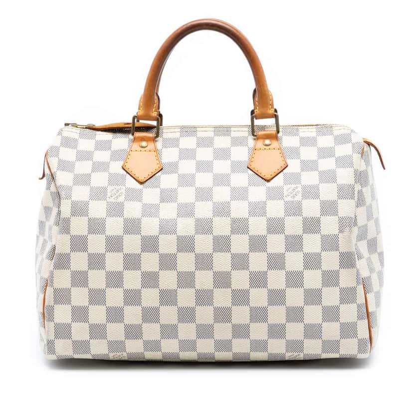 Louis Vuitton Damier Azur Speedy 30 White Good condition - Front View