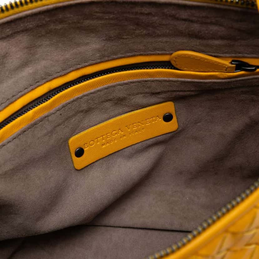 Bottega Veneta Nappa Intrecciato Nodini Crossbody Yellow Leather Good condition - Box View