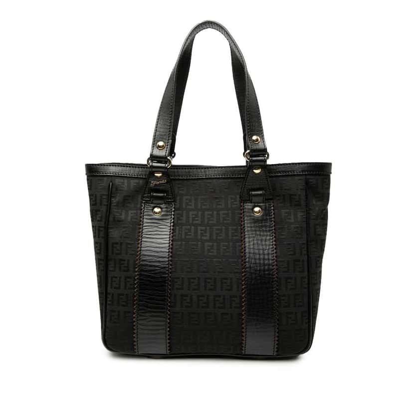 Fendi Zucchino Canvas Tote Black Canvas Very good condition - Front View