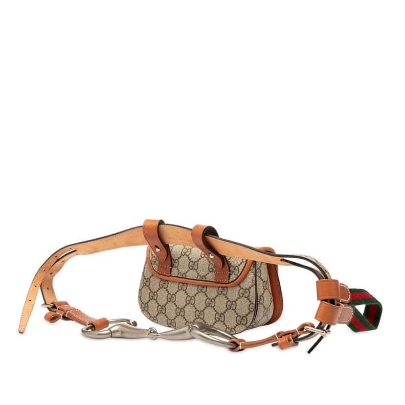Gucci Mini GG Supreme Web Bamboo 1947 Belt Bag Brown Canvas Good condition - Back View