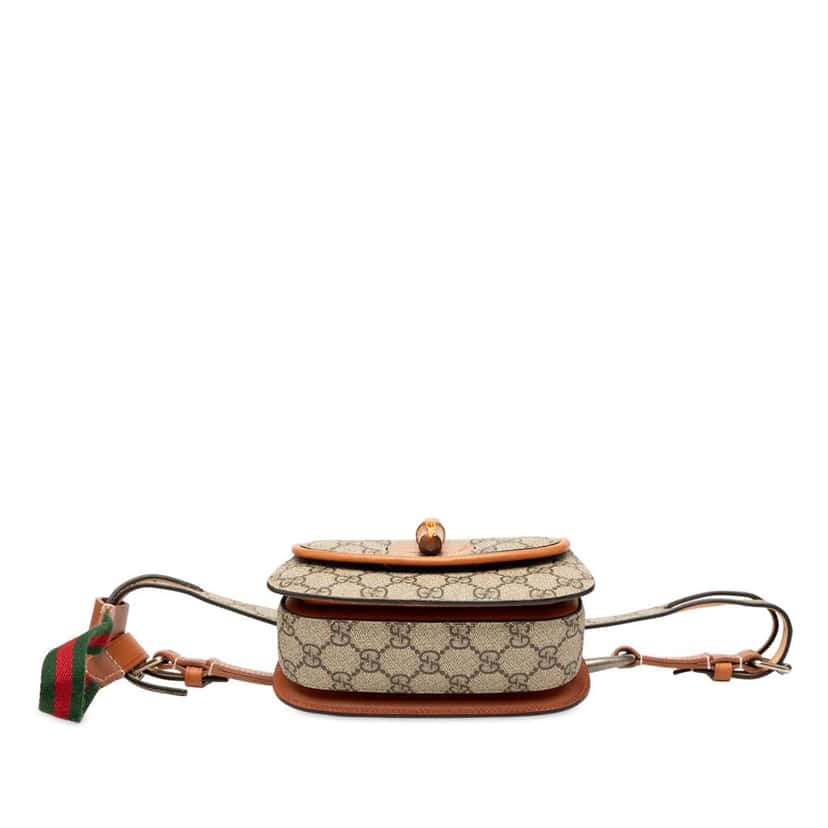 Gucci Mini GG Supreme Web Bamboo 1947 Belt Bag Brown Canvas Good condition - Inside View