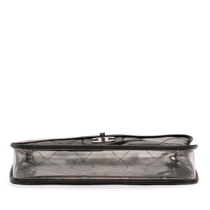 Chanel Stitched PVC and Calfskin Naked Flap Black Very good condition - Inside View