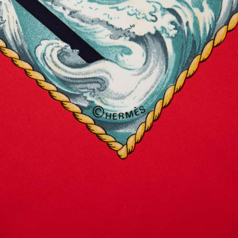 Hermès Vive Le Vent Silk Scarf White Silk Good condition - Model View