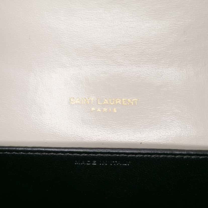 Saint Laurent Bicolor Calfskin Uptown Chain Wallet Black Leather Good condition - Box View