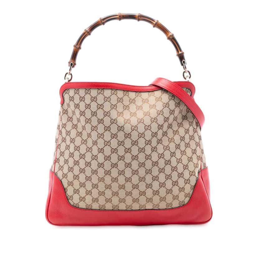 Gucci GG Canvas Bamboo Diana Satchel Brown Canvas Good condition - Front View