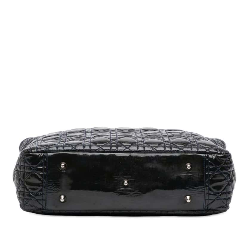 Dior Large Patent Cannage Soft Shopper Tote Black Leather Good condition - Inside View