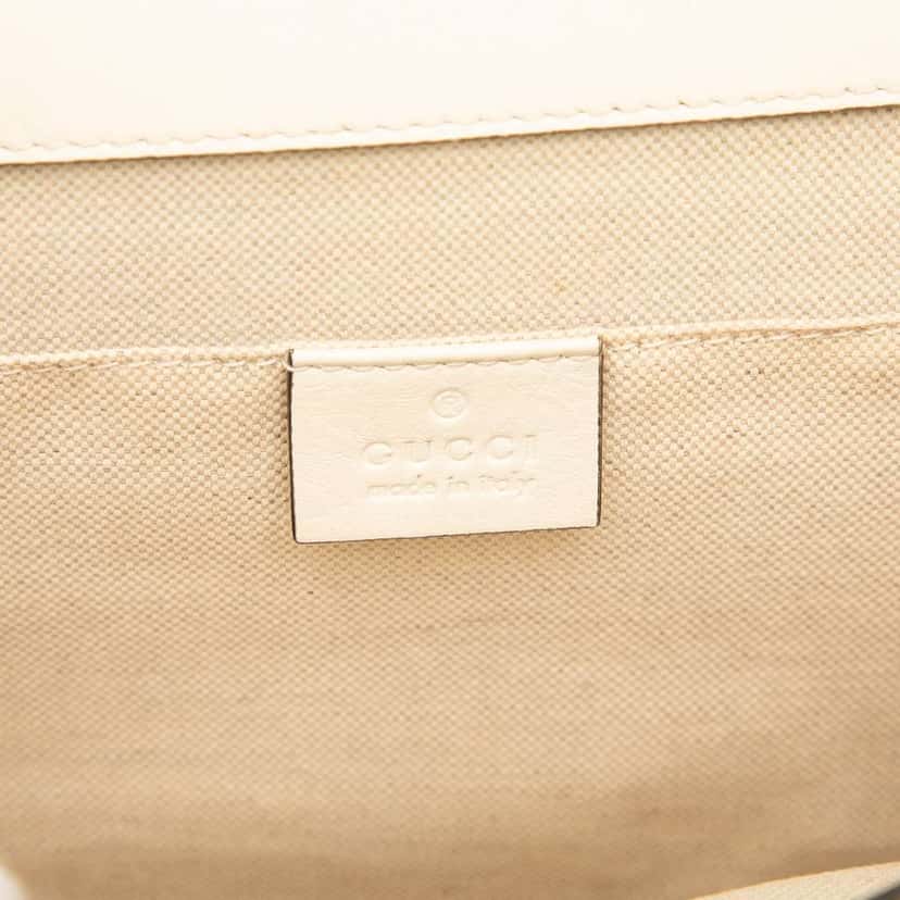 Gucci Medium Leather Bamboo Dionysus Web Satchel White Leather Very good condition - Box View