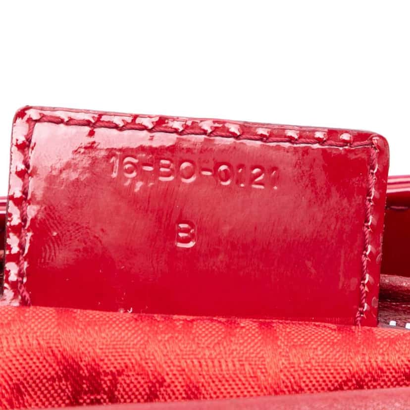 Dior Medium Patent Cannage Lady Dior Red Leather Good condition - Box View