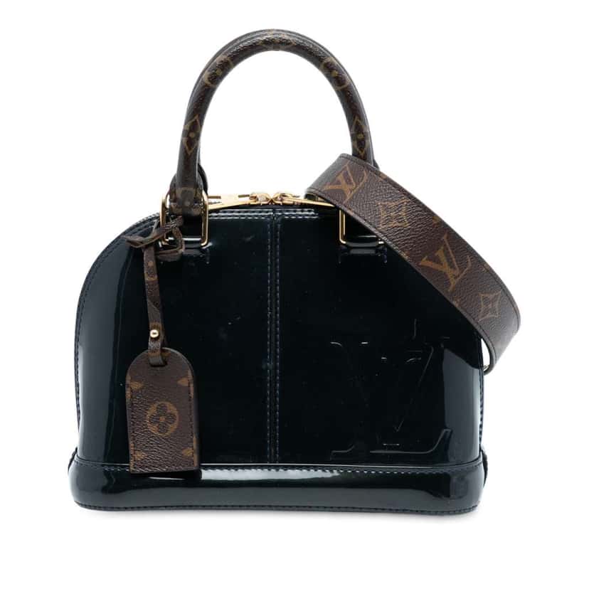 Louis Vuitton Vernis Miroir Alma BB Blue Leather Good condition - Front View