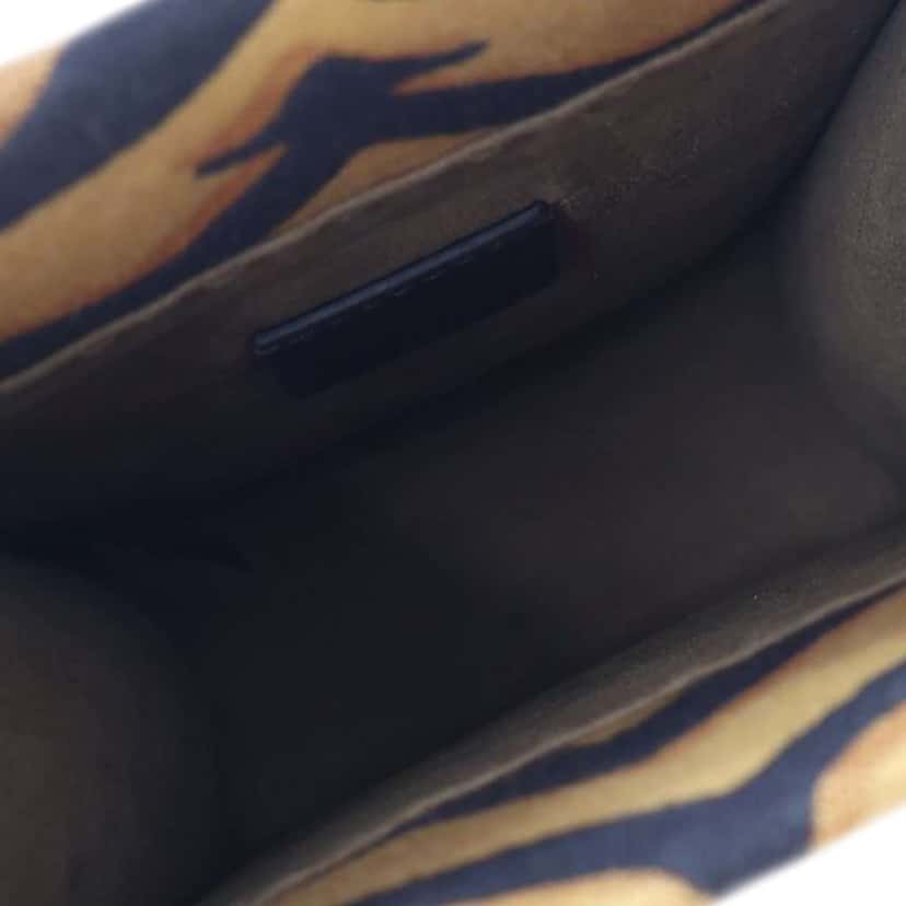 Fendi Mini Embroidered Canvas Zebra Print Sunshine Shopper Tote Brown Canvas Good condition - Model View