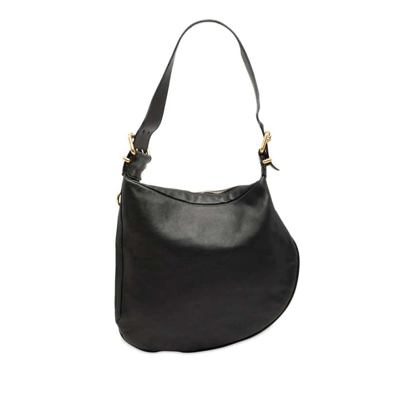 Fendi Leather Oyster Shoulder Bag Black Leather Good condition - Front View