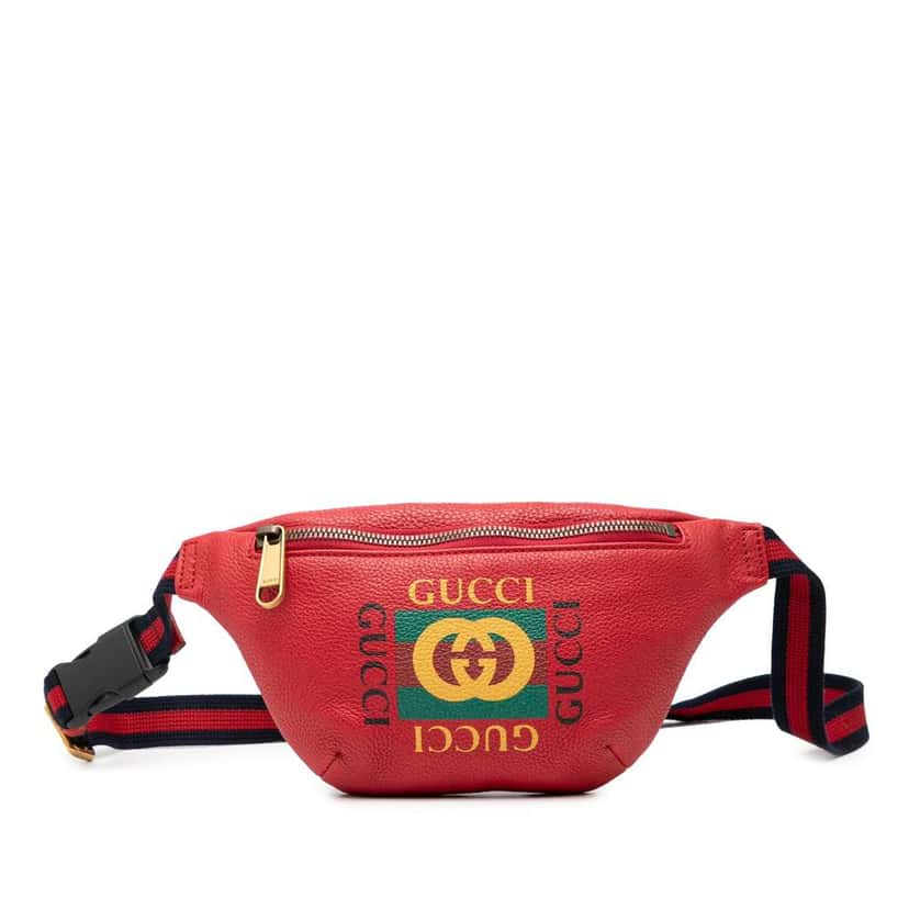 Gucci Small Leather Logo Belt Bag Red Leather Good condition - Front View