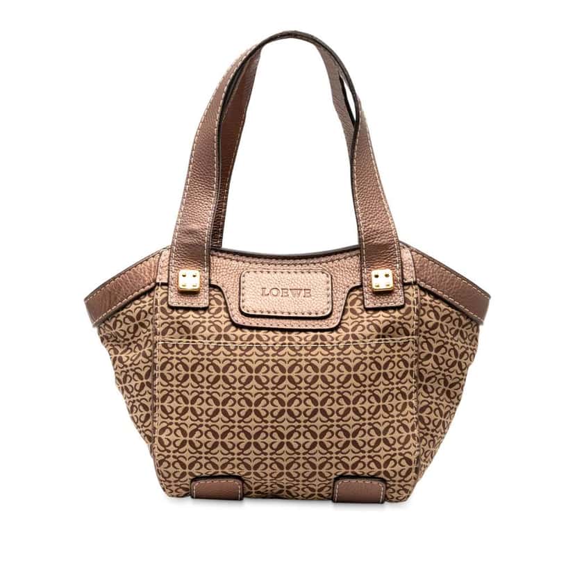 Loewe Anagram Canvas Tote Brown Canvas Very good condition - Front View