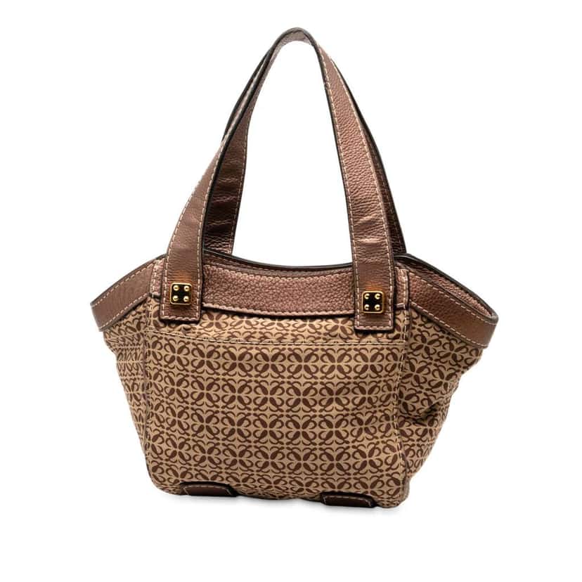 Loewe Anagram Canvas Tote Brown Canvas Very good condition - Back View