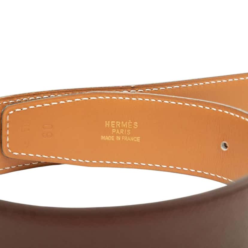 Hermès Epsom and Box Calf Constance H Reversible Belt Brown Leather Good condition - Model View