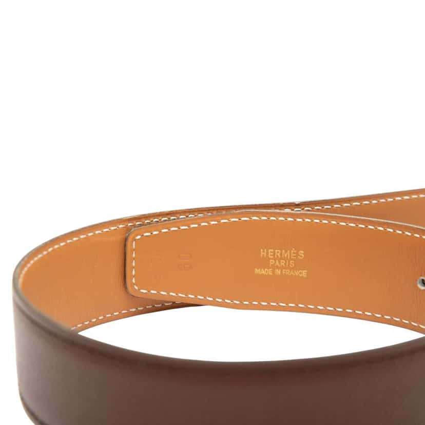 Hermès Epsom and Box Calf Constance H Reversible Belt Brown Leather Good condition - Box View