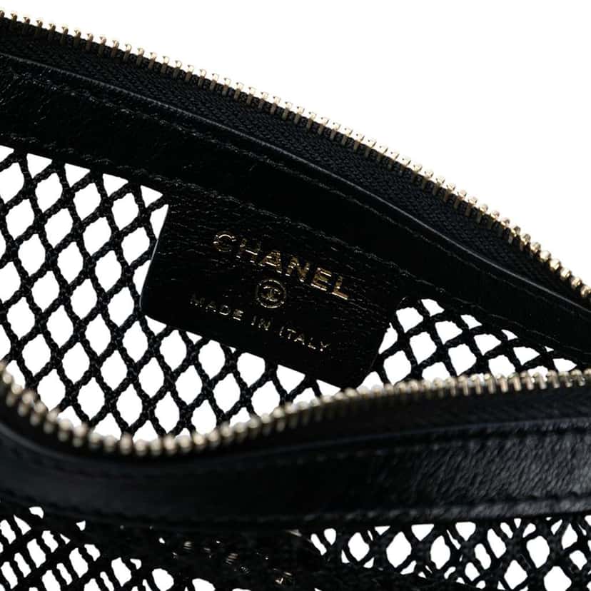 Chanel Mini CC Round Mesh Hobo Black Polyester Good condition - Box View