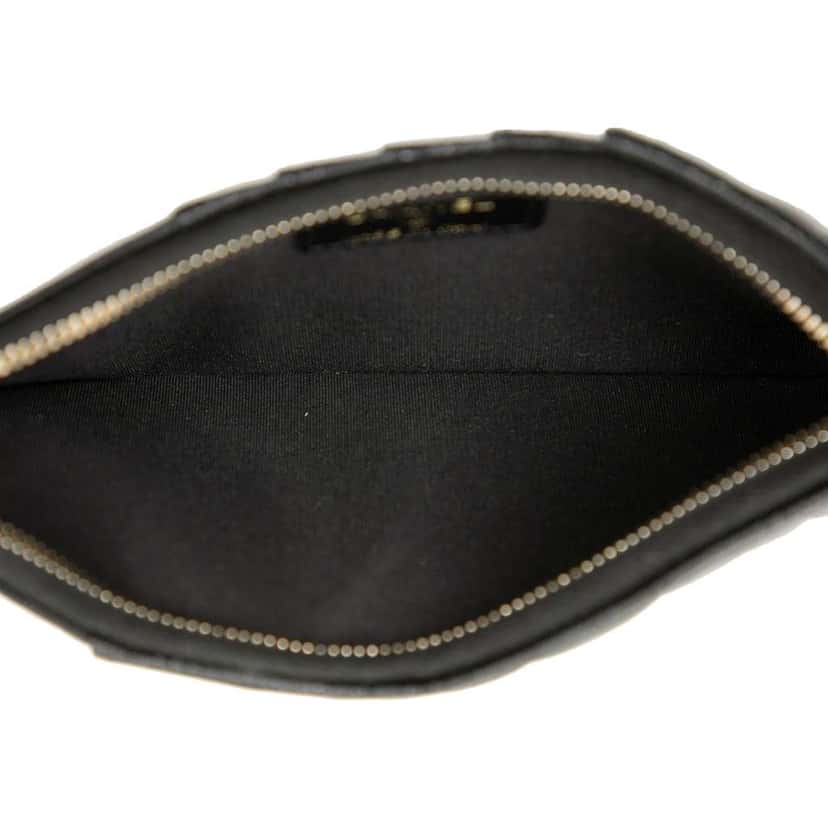 Chanel CC Embossed Caviar Camellia Flat Phone Case Wallet Pouch Black Leather Good condition - Model View