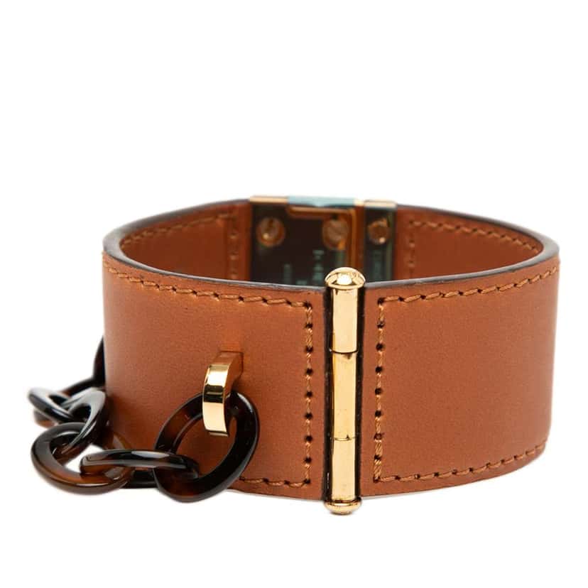Louis Vuitton Nomade Lock Me Bracelet Brown Leather Good condition - Inside View