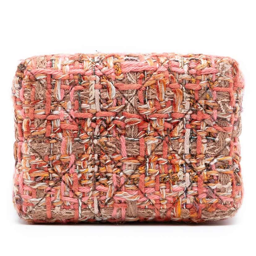 Chanel CC Tweed Chain Vertical Box Crossbody Pink Tweed Very good condition - Inside View