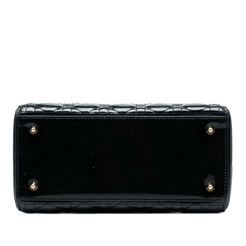 Dior Medium Patent Cannage Lady Dior Black Leather Good condition - Inside View
