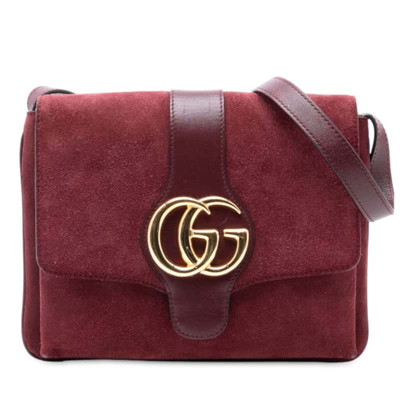 Gucci Medium Suede Arli Crossbody Red Leather Good condition - Front View