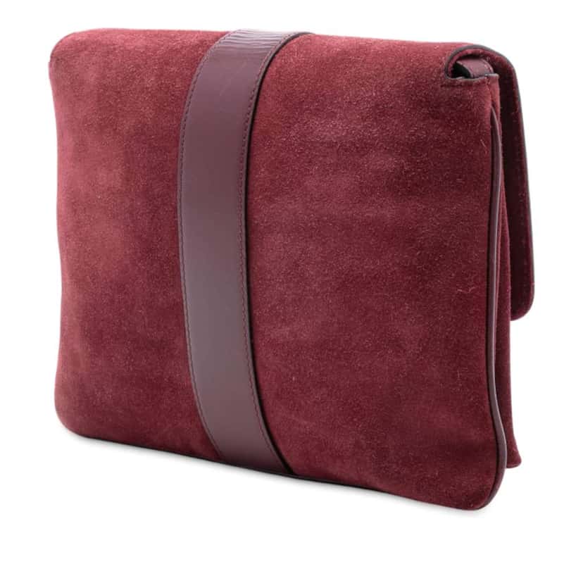 Gucci Medium Suede Arli Crossbody Red Leather Good condition - Back View
