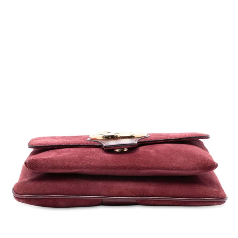 Gucci Medium Suede Arli Crossbody Red Leather Good condition - Inside View