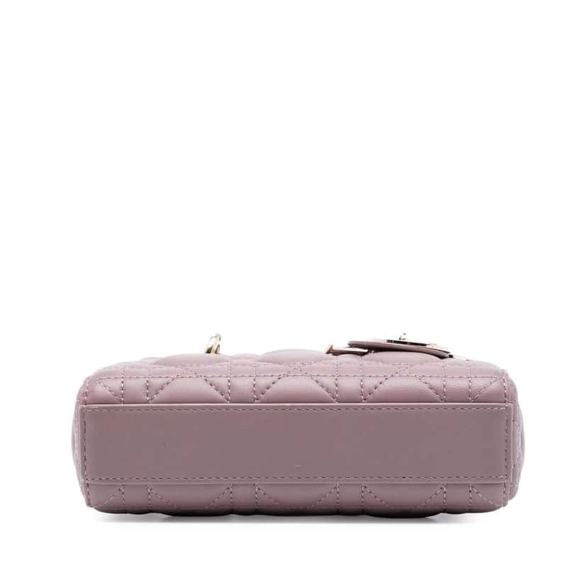 Dior Micro Lambskin Cannage Lady D Joy Purple Leather Good condition - Inside View