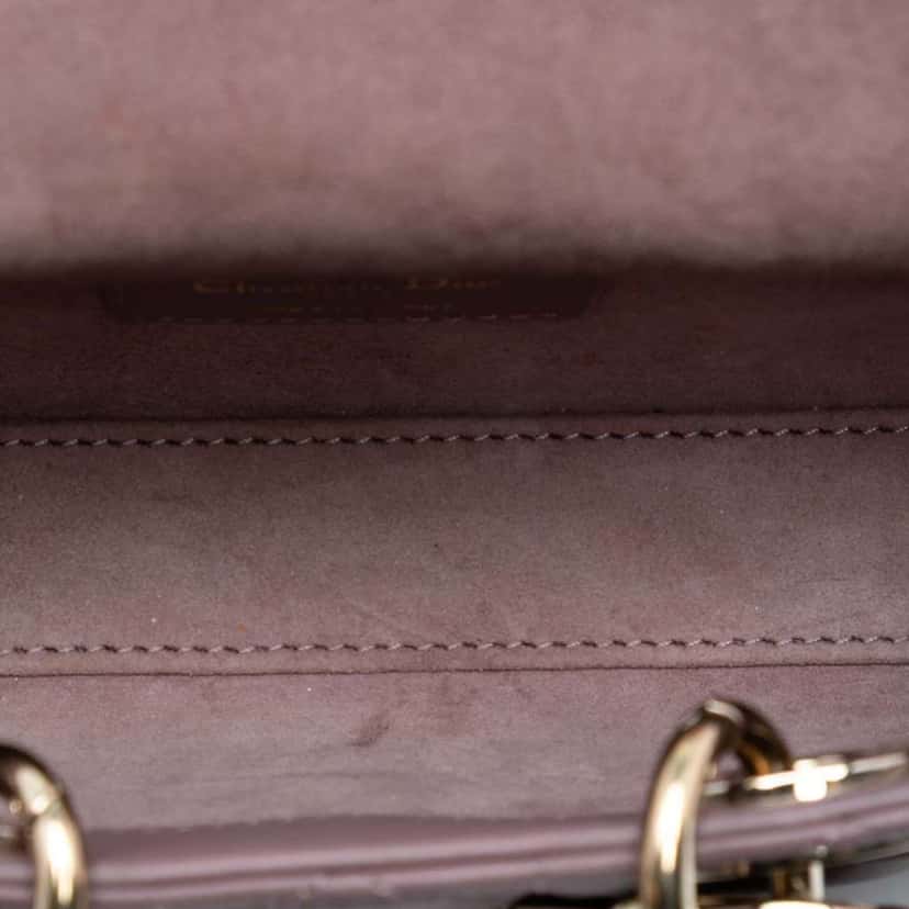 Dior Micro Lambskin Cannage Lady D Joy Purple Leather Good condition - Model View