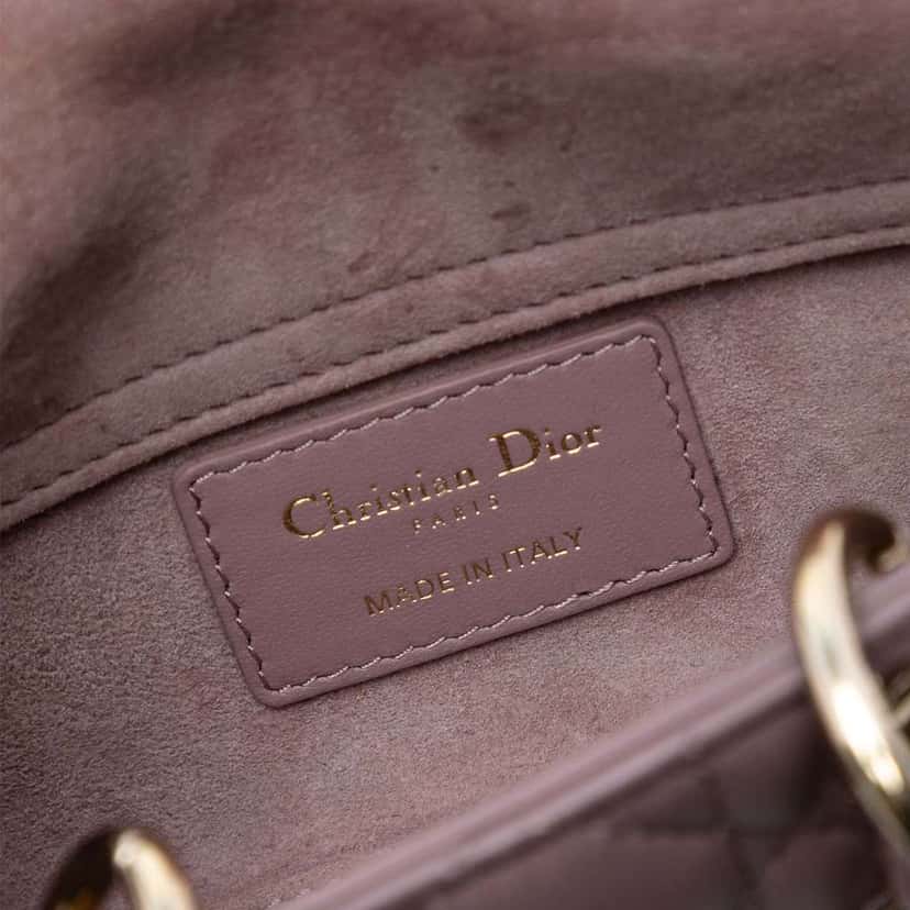 Dior Micro Lambskin Cannage Lady D Joy Purple Leather Good condition - Box View