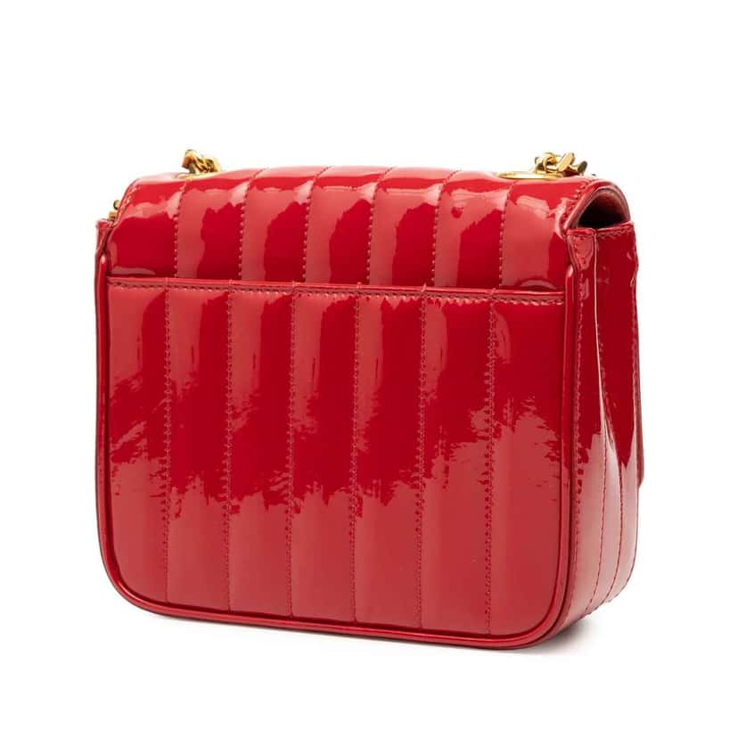 Saint Laurent Small Patent Monogram Vicky Chain Bag Red Leather Good condition - Back View
