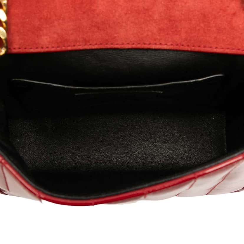 Saint Laurent Small Patent Monogram Vicky Chain Bag Red Leather Good condition - Model View