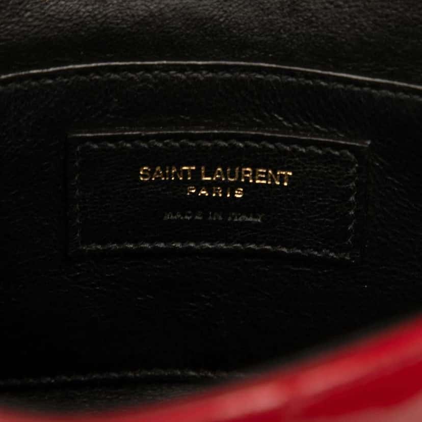 Saint Laurent Small Patent Monogram Vicky Chain Bag Red Leather Good condition - Box View
