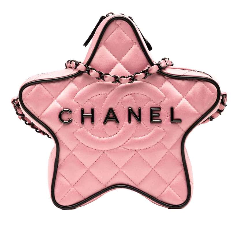 Chanel Quilted Satin Walk Of Fame Star Crossbody Pink Satin Good condition - Front View