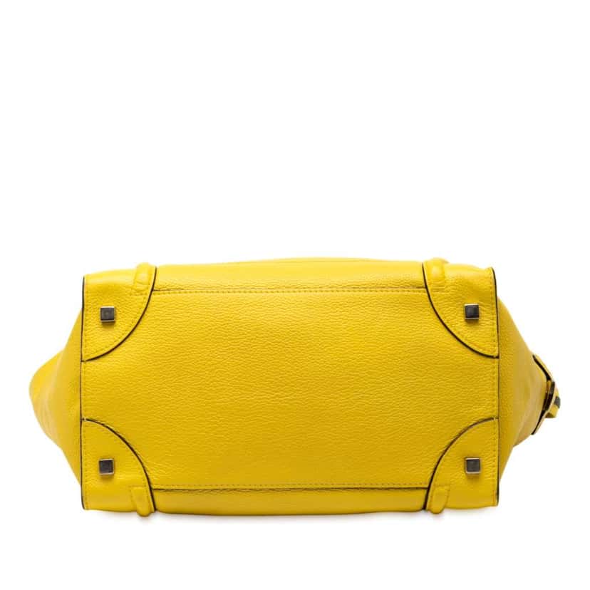 Celine Mini Calfskin Luggage Tote Yellow Leather Good condition - Inside View