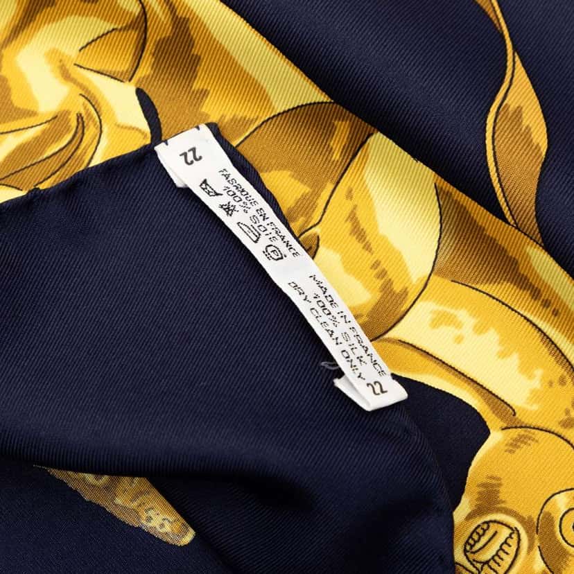 Hermès Les Cavaliers d Or Silk Scarf White Silk Good condition - Back View