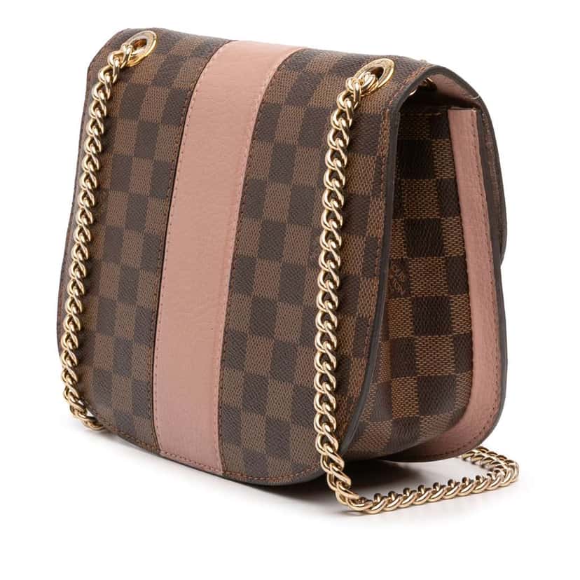 Louis Vuitton Damier Ebene Cuir Taurillon Wight Brown Very good condition - Back View