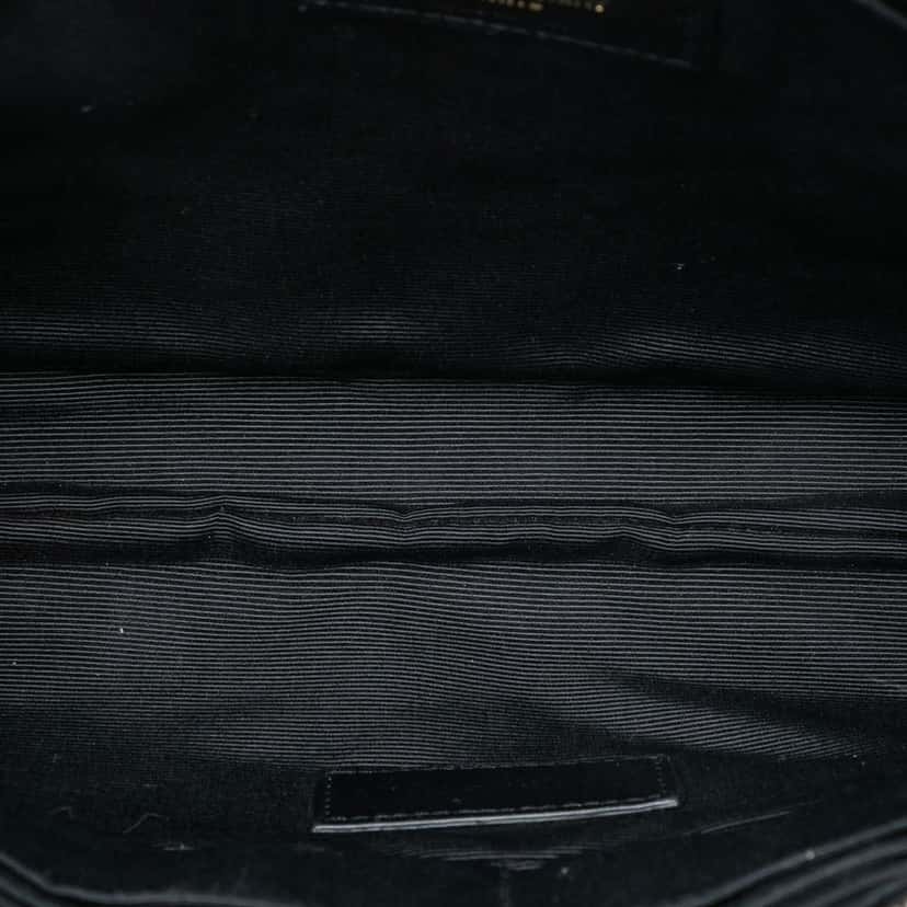 Saint Laurent Quilted Chevron Leather Monogram Document Holder Black Leather Good condition - Model View