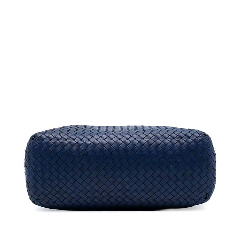 Bottega Veneta Nappa Intrecciato Belt Strap Tote Blue Leather Good condition - Inside View