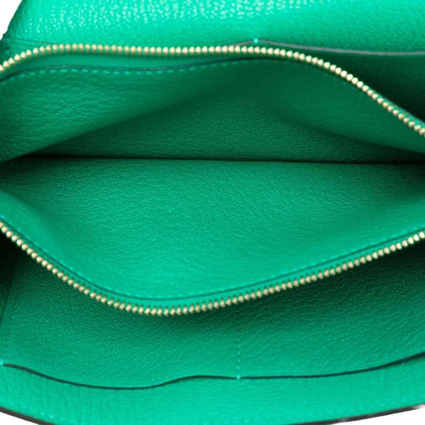 Hermès Chevre Mysore Kelly To Go Wallet Green Leather Good condition - Model View